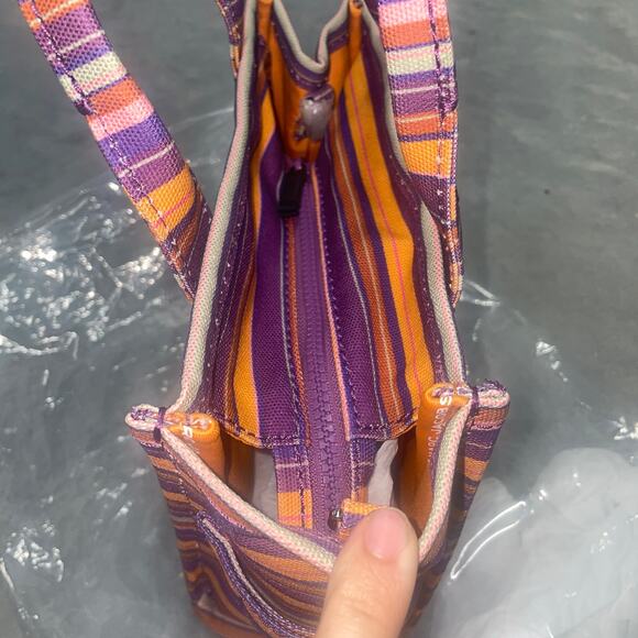 Auth MARC JACOBS The Leather Mini Traveler Tote Bag H055M06PF22-501 Purple Multi - Picture 7 of 9